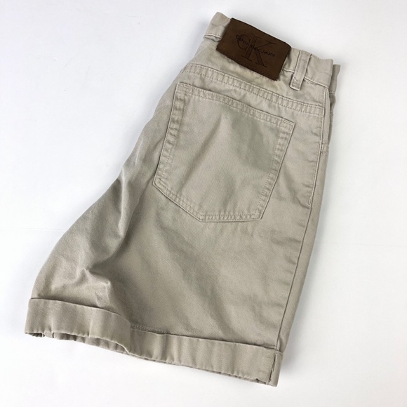 Calvin Klein Pants - Calvin Klein | Vintage 90s Khaki Cuff Shorts
